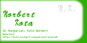 norbert kota business card